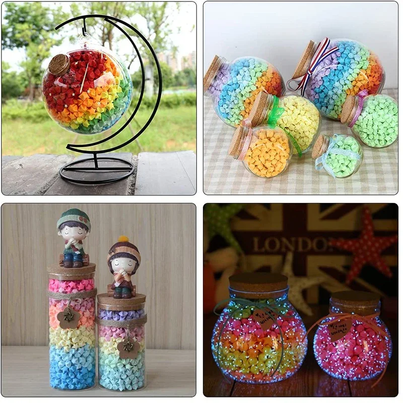 Folding Stars Paper Origami Strips Lucky Colorful Star Decor for Hand Arts Home Decor