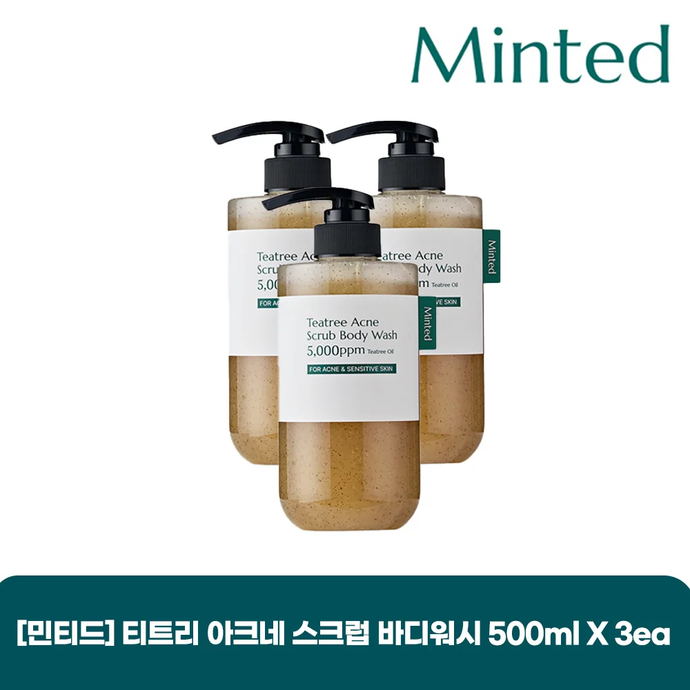 [민티드] 티트리 아크네 스크럽 바디워시 500ml X 3ea