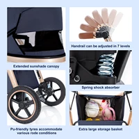 Poussette de luxe 3 en 1 pour bébé, landau Portable pliable, voiture de paysage haut pour nouveau-né, poignée réglable, voyage 4