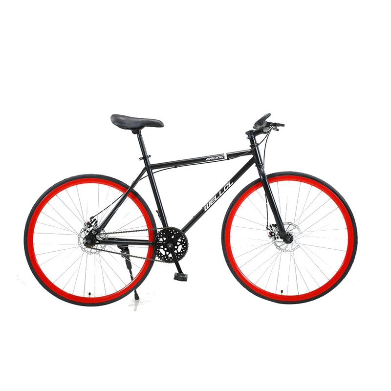 Fixed Gear Bike Road Racing High Carbon Steel Frame Bicycle Double Disc