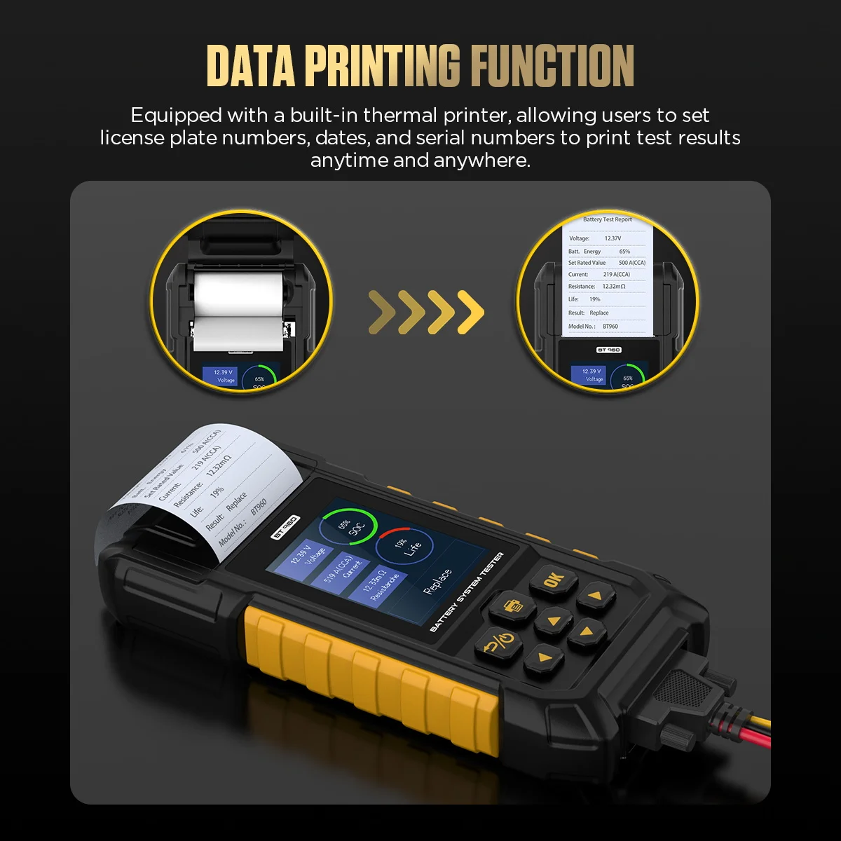 AUTOOL BT960 리튬 LFP 리튬이온 CCA DIN 0-80V 0-10A 용량 80V 12V 전기 자전거 미니 자동 배터리 테스터