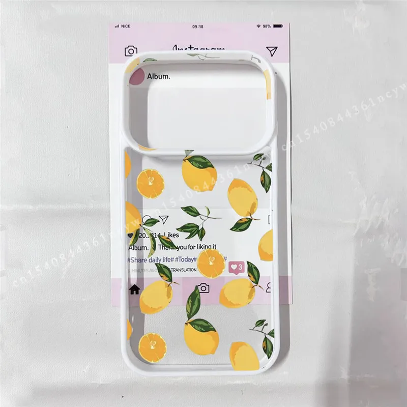 Summer Fruit Lemon Flower Clear Phone Case - Transparent Acrylic Cover Shell