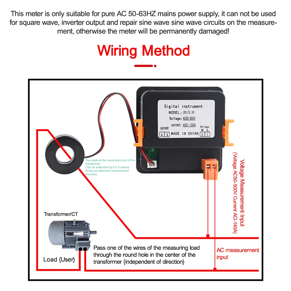 Medidor De Frecuencia De Voltaje, Voltímetro Digital De CA Con Pantalla