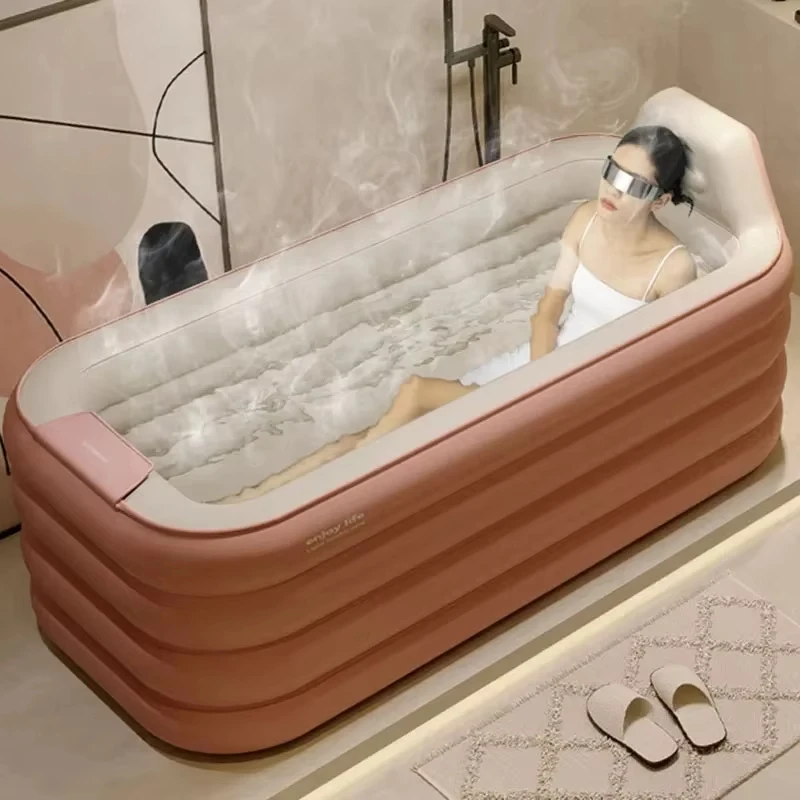 Adult Portable Bathtub Folding Bath tub Bucket Body Sauna Shower Steam Inflatable Whirlpool Bathtub Simple Bathroom Supplies portable bathtub