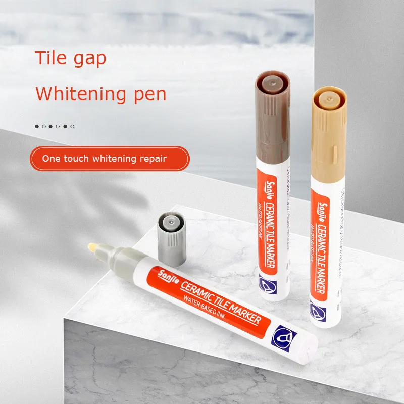 White Waterproof Tile Marker Grout Pen Wall Seam Pen for Tiles Floor Bathroom 12 Color