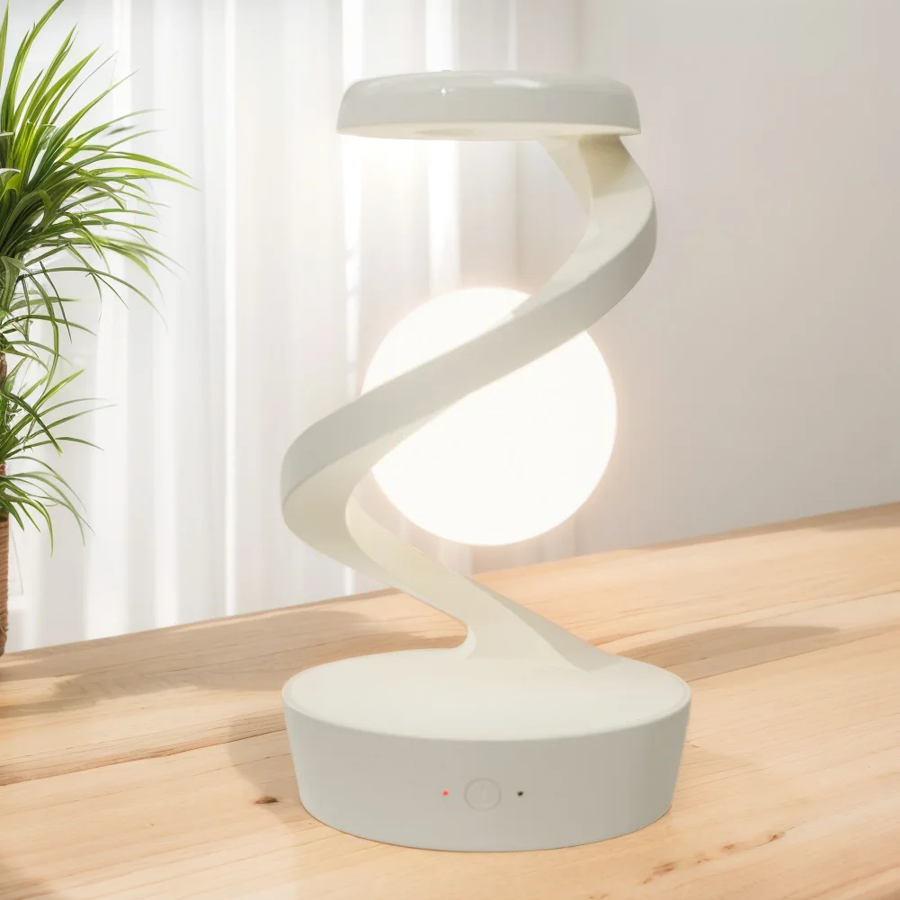 Floating LED Night Light with Wireless Phone Charger Creative Table 3D LED Lamp Floating Moon Table Lamp Unique Room Decor Gifts 2