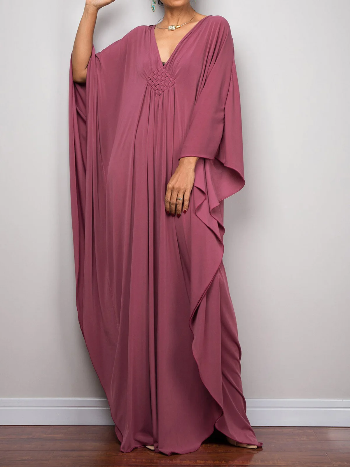 Greek Goddess Long Dress Batwing Sleeve Tunic Beach Cover Up Cover-ups Beach Dress Beach Wear Beachwear Kaftan Maxi Dress V4427 6