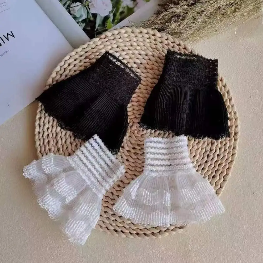 Lace garment accessories 1Pair Sweater Decorative Scar Cover Arm Cover Lace Cuffs Detachable Sleeve Cuffs Fake Sleeve Ruffles Elbow