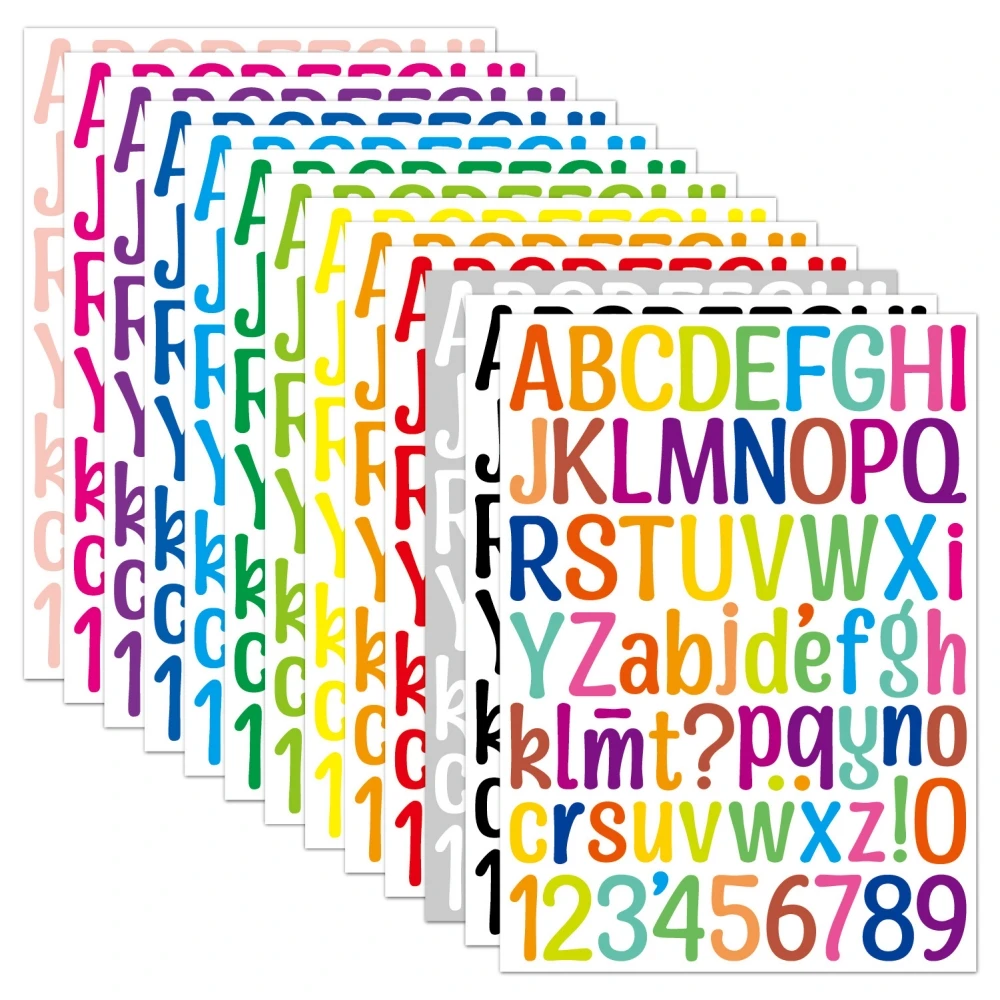 5Pcs/set Waterproof Colorful Stickers Creative DIY PVC Letter Number Sticker For Mailbox Address Number Cards Cups number stickers letter stickers