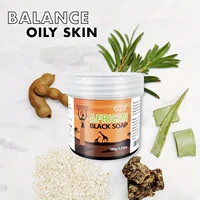 Paquet de 2 Savon noir africain GZE nettoyant pour le visage, les cheveux et le corps 3 en 1 - Nettoyage en profondeur et hydrate la peau et les cheveux - Fait à la main 4