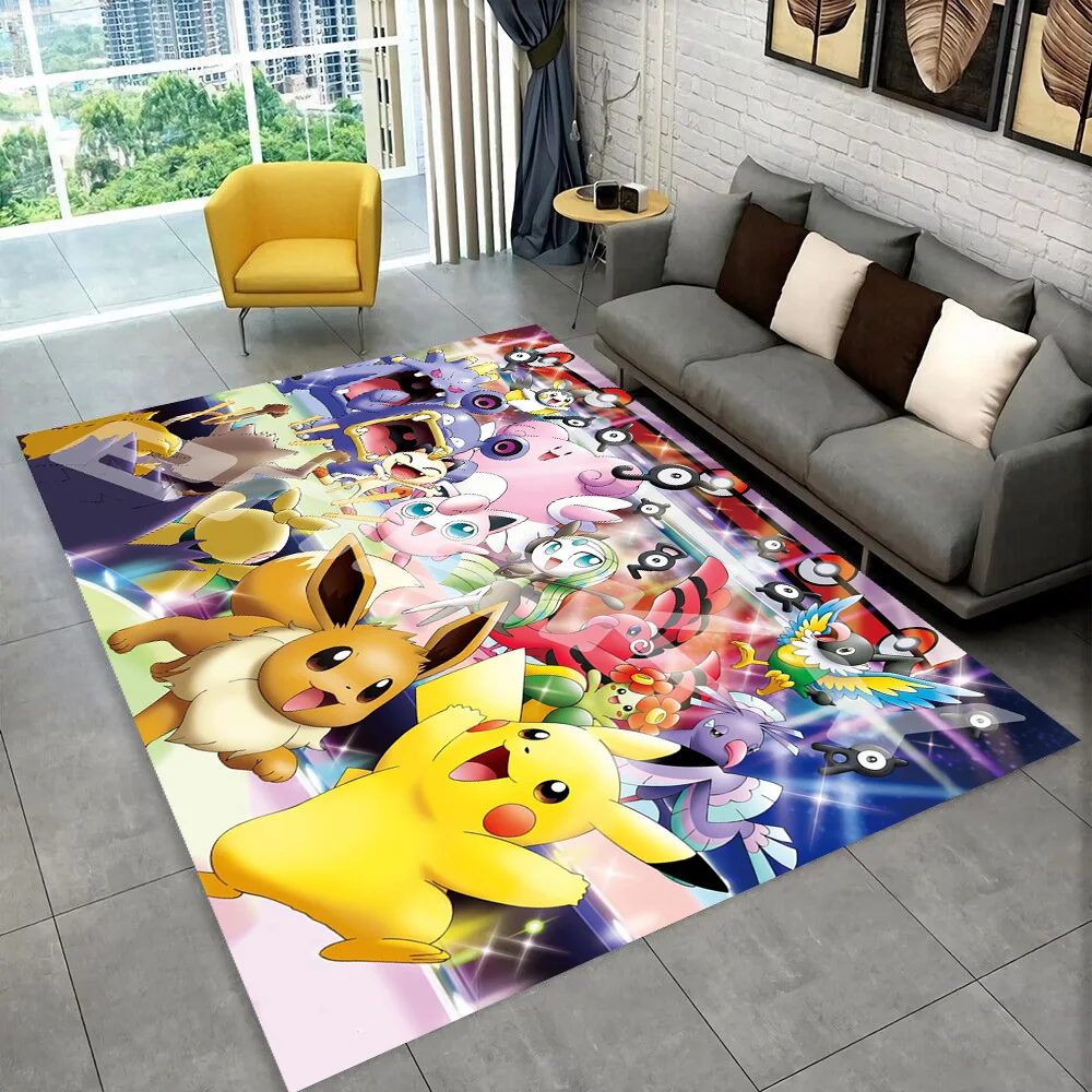 Floor Mat Plush Rug Decorative Carpet Silk Wool Rug Plush Carpet Non Slip Carpet Imitated Cashmere Carpet Kids Carpet 2025 New Cute Pikachu Pokemon Cartoon Gift Rug Carpet for Living Room Bedroom Decor Floor Mat Non-slip for Sofa Doormat Gift Kid