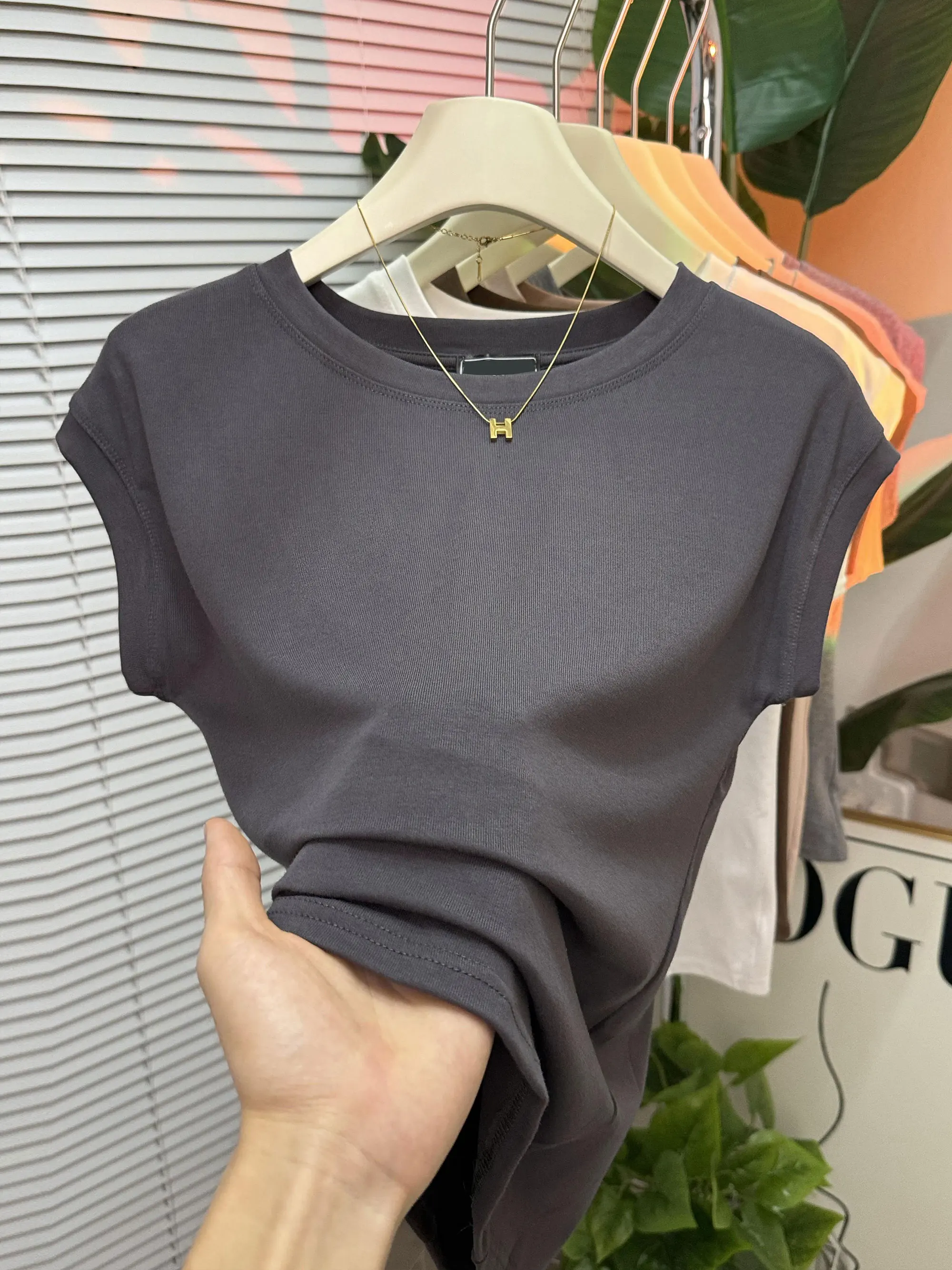 ★fa.er.ie★dot raglan sleeve top (pink)★正規品/韓国送料込 Pink base ribbon see-through tops (Round neck) – POPPY