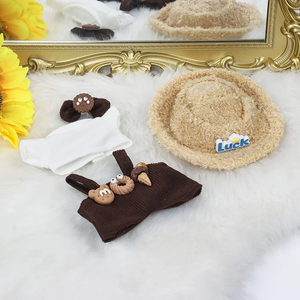 17cm Plush Doll'S Clothes Outfit Accessories For Korea Kpop Exo Labubu Idol Dolls overalls set Clothing 6
