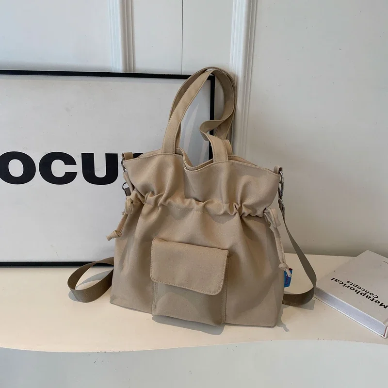 

Простые Нейлоновые женские сумки-тоуты на молнии, повседневные Молодежные сумки через плечо с швейной нитью для женщин, 2024