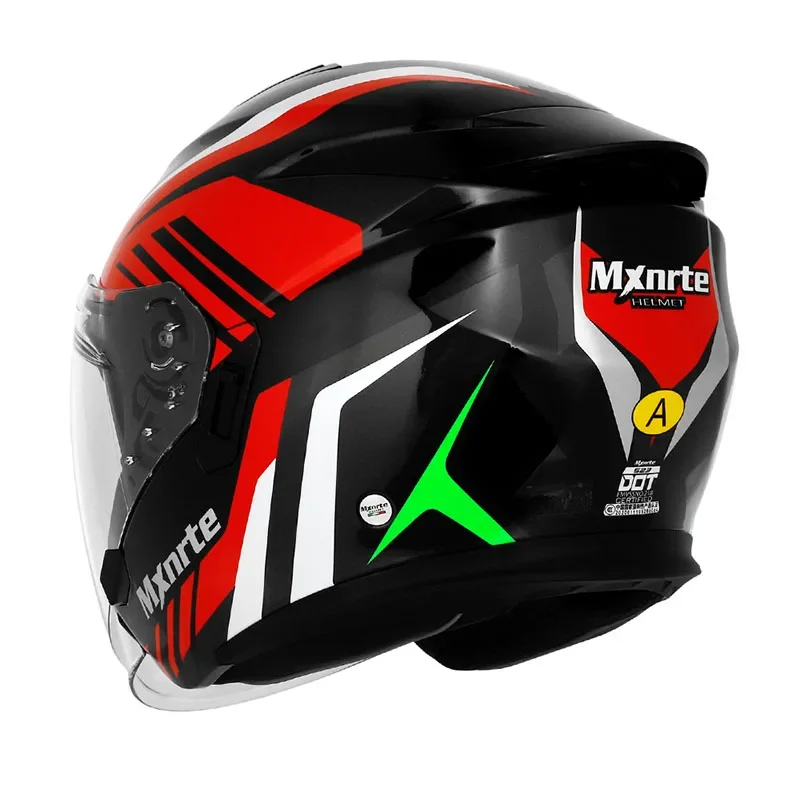 Double Lens Half Helmet Mxnrte Gatling Red Motorcycle Helmet Off-Road Safety Helmet DOT Approved Casco Casque Men an