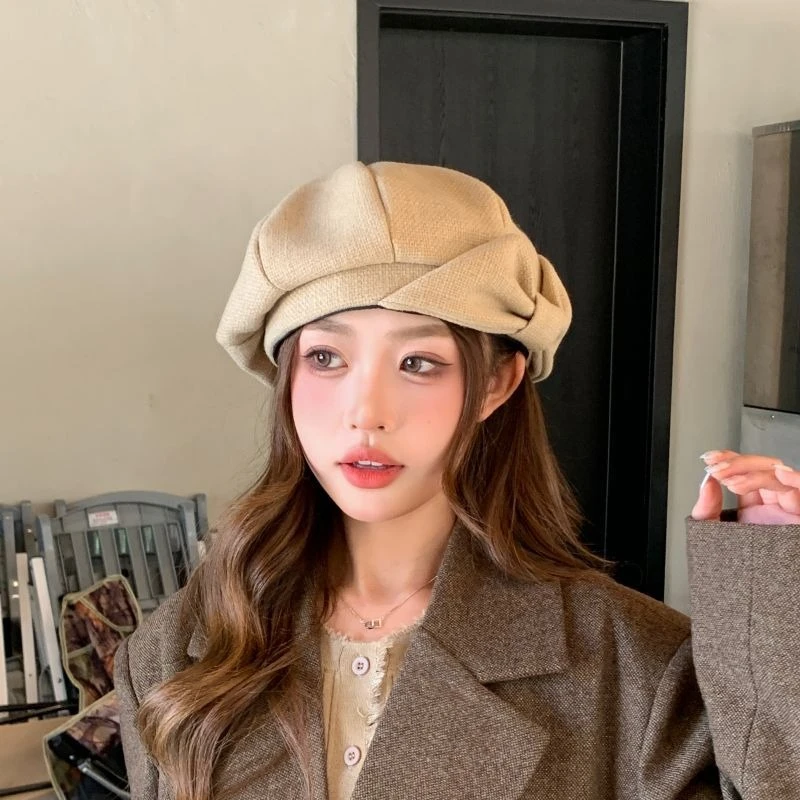Japanische Retro-Baskenmütze – Wolkenartige, weiche Passform mit Schleifendetail für großen Kopf, elegante Alltagsmütze für Damen – Detail 9