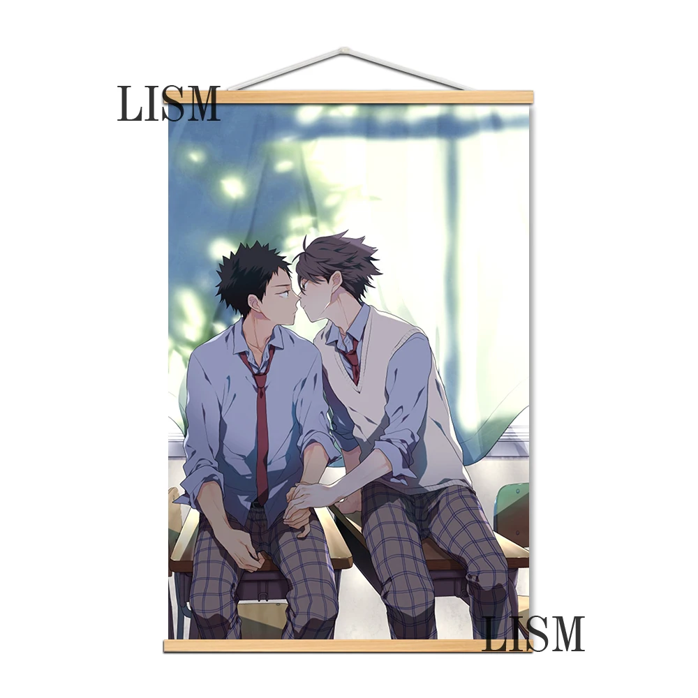 Haikyuu Yaoi Kei Shoyo X Tobio Anime Poster Manga Picture With Solid Wood  Hanging Scroll Canvas Painting - Painting & Calligraphy - AliExpress