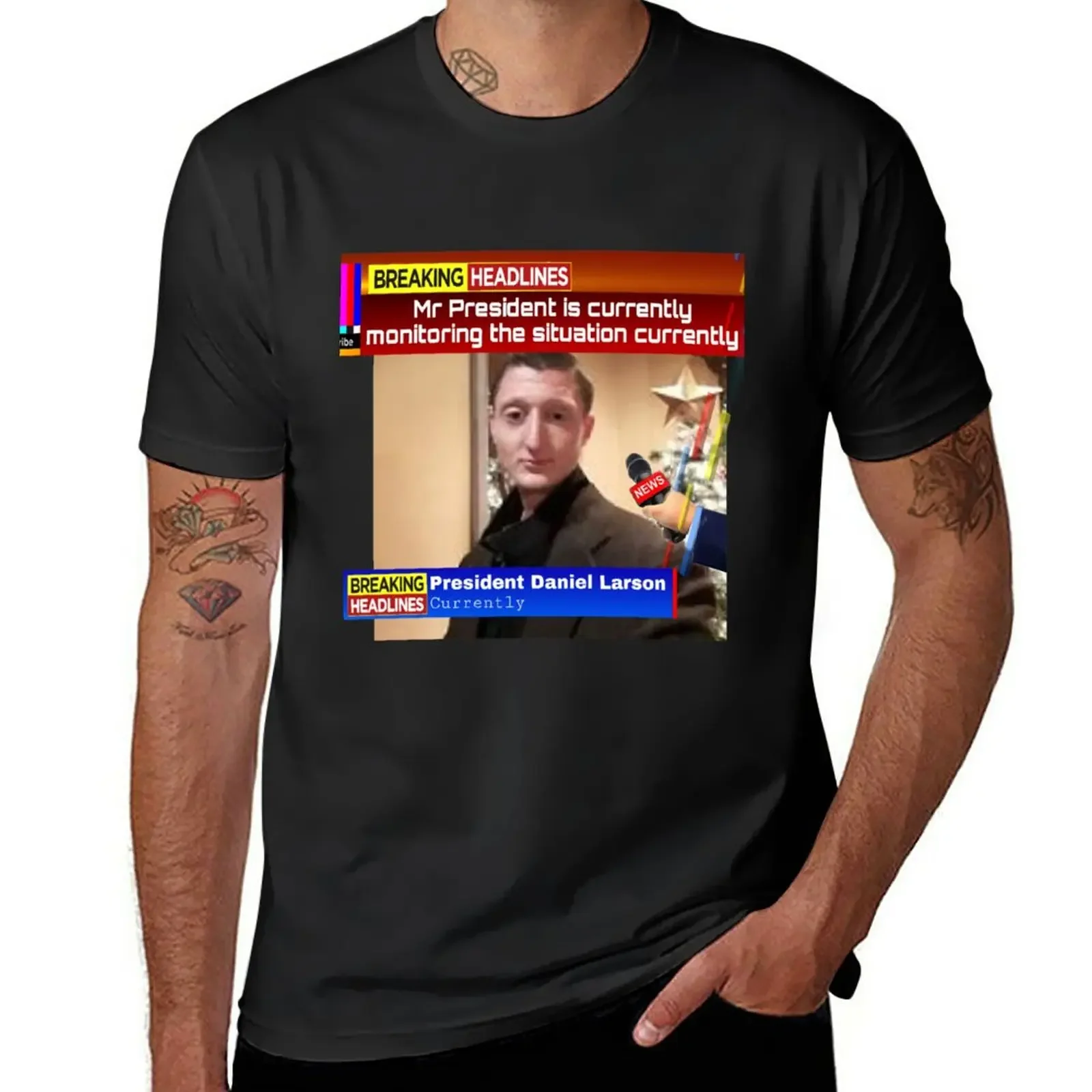 

Daniel Larson monitoring the situation T-Shirt summer top anime clothes t shirts for men pack