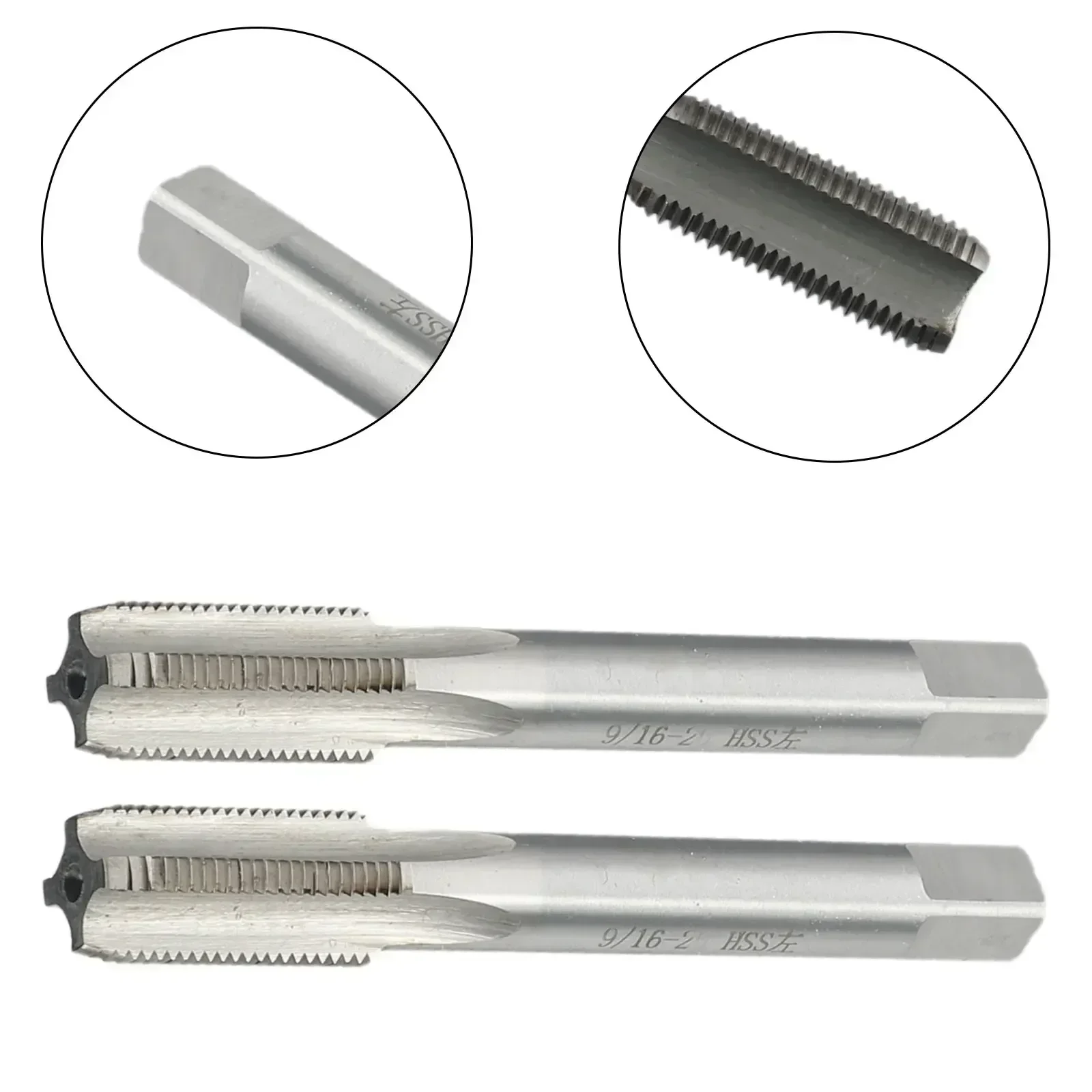 HSS 좌우 나사 탭 카바이드 엔드 밀 CNC 밀링 드릴 비트, 자전거 크랭크 수리 도구, 9/16 인치-20 TPI 1/8 인치, 2 개