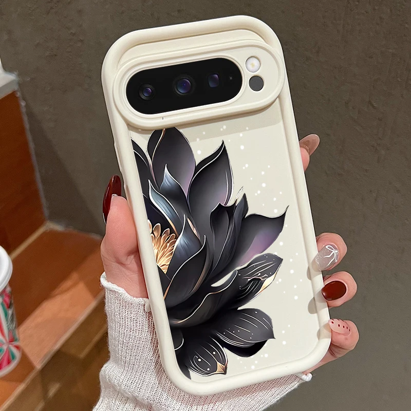 Floral Rose Pattern Shockproof TPU Phone Case - Solid Color, Soft Cover
