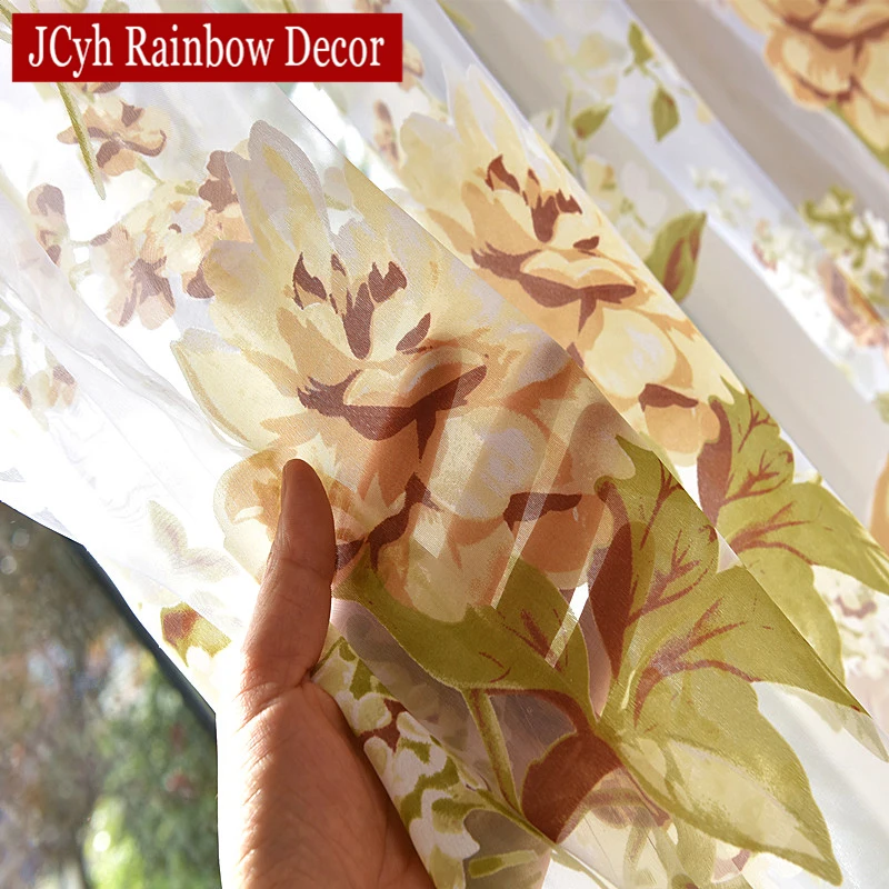 Sheer curtains window curtains decor curtains floral tulle curtains for living room purple sheer curtains for children bedroom door short kitchen window kids drapes
