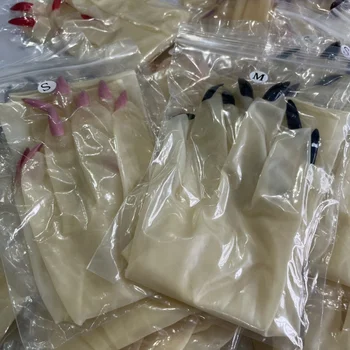 Latex Gloves With Nails Ultra-Thin Rubber Manicure Gloves 0.05mm 1