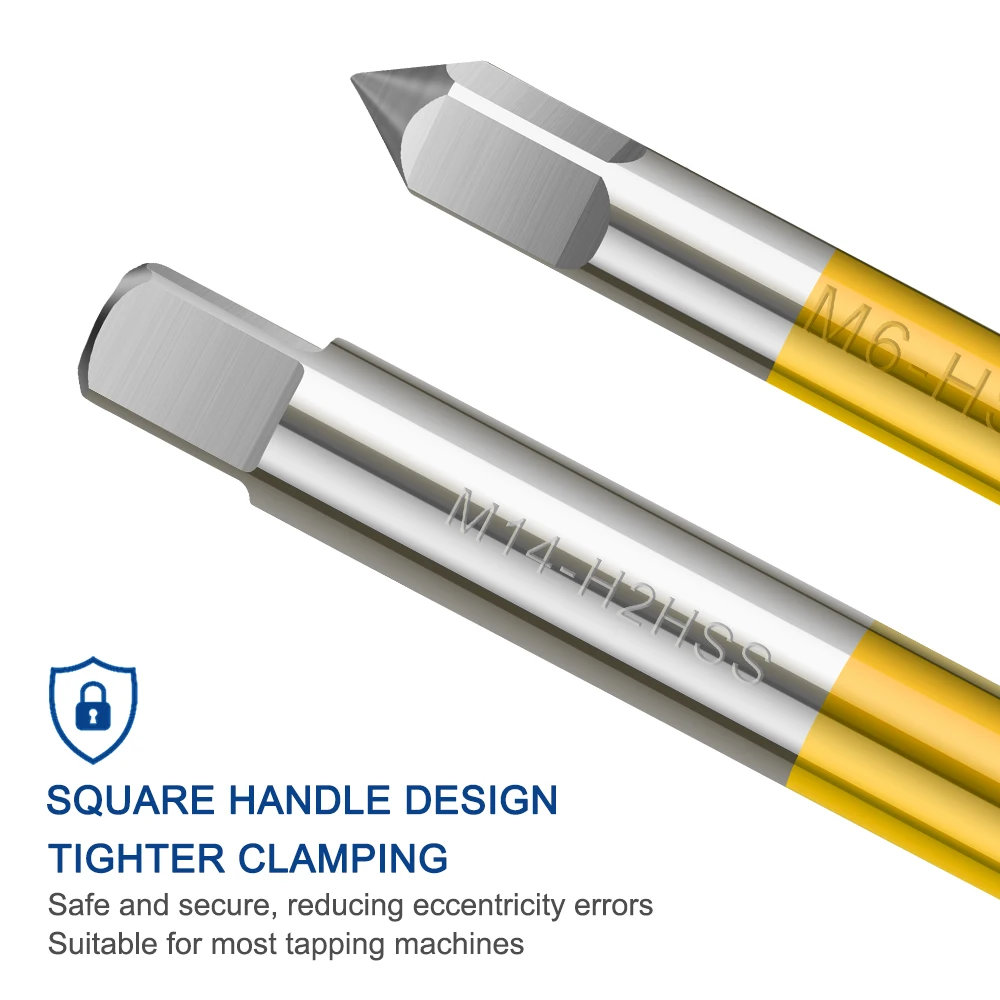1pc HSS Titan Beschichtet Gewinde Gewindebohrer Bohrer M2 M2,5 M3 M3,5 M4 M5 M6 M8 M10 M12 M14 M16 Metrische Gerade flöte Gewindebohrer Handwerkzeuge – Detail 7
