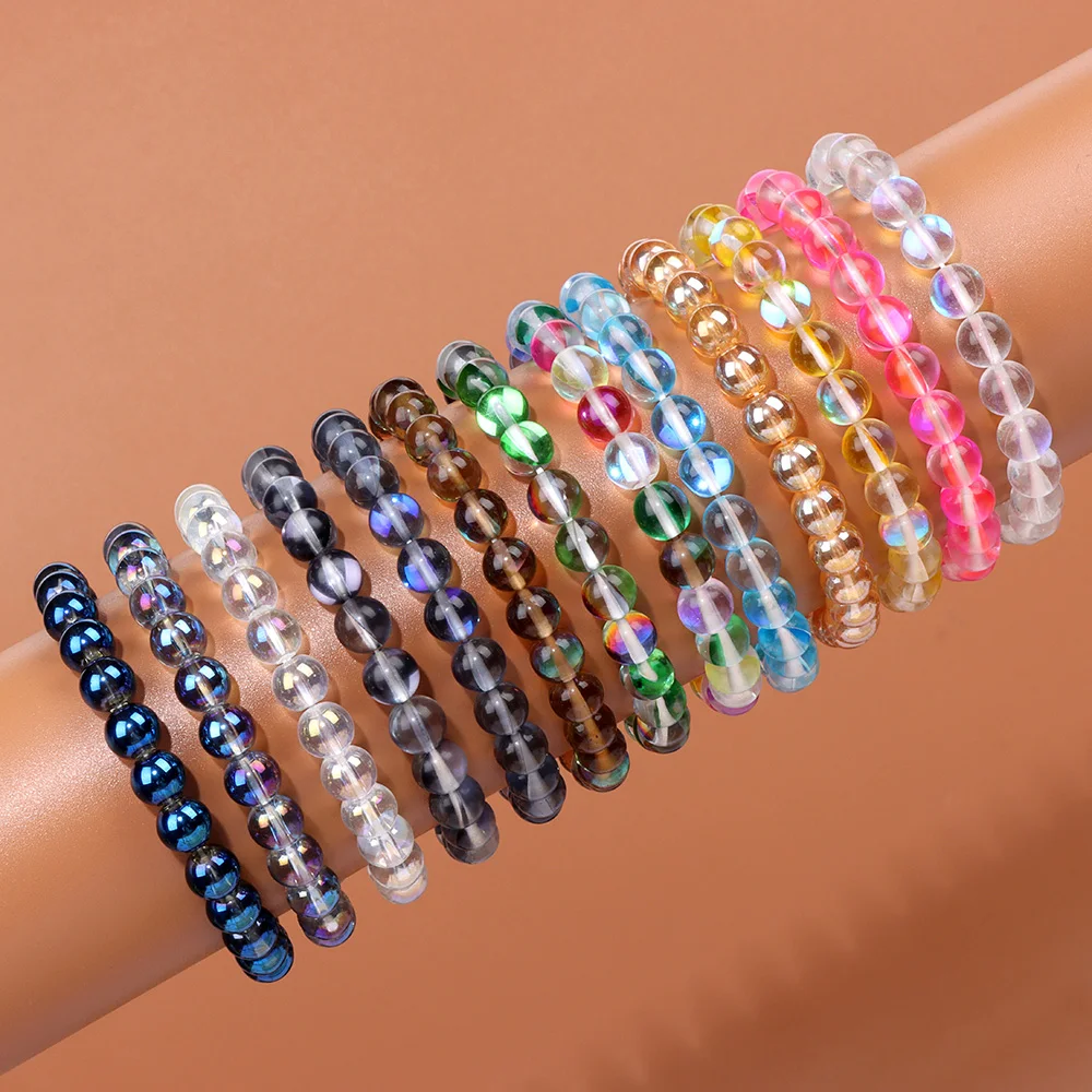

Natural Moonstone Crystals Beaded Bracelets 8mm Smooth Round Bead Bracelet For Women Men Magnetic Health Jewelry Bracelets Gifts