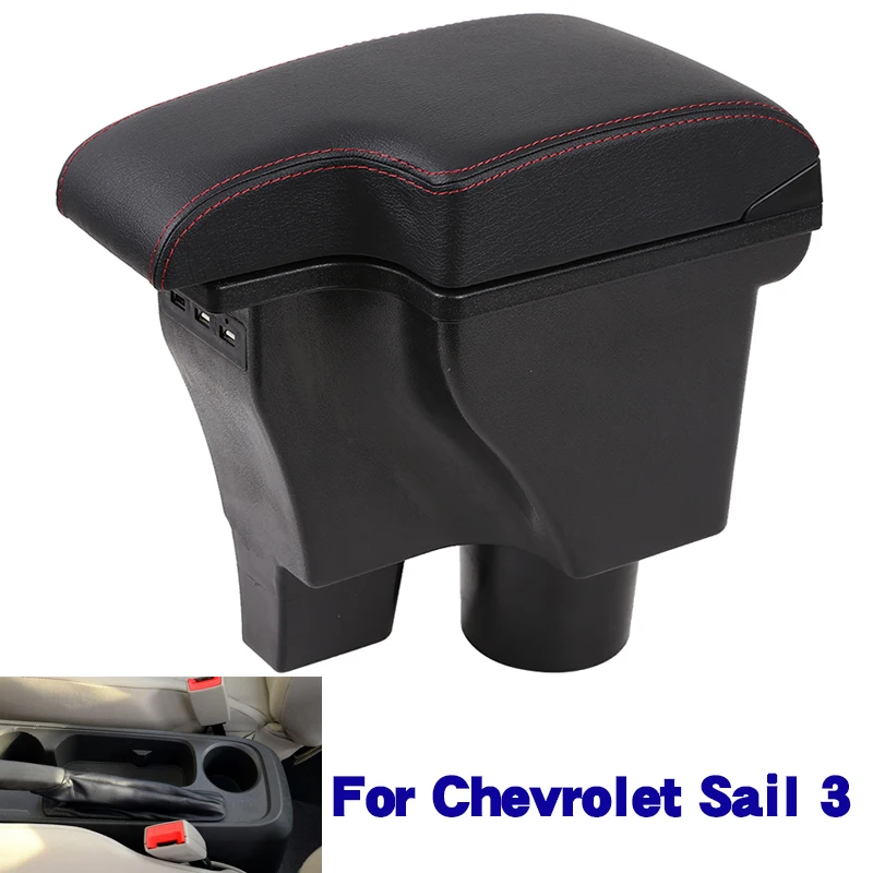 

Car Armrest For Chevrolet Sail 3 New Storage Box Center Arm Rest Modification cup holder interior car-styling accessories