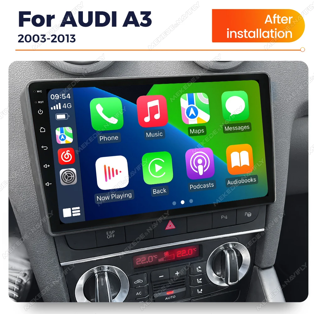 Android14 Car Radio For Audi A3 2 8P 2003-2013 S3 2 2006-2012 RS3 1 2011 2012 Intelligent Car Audio System Multimedia Player GPS