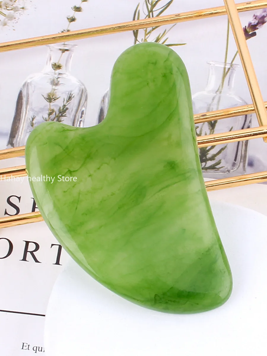 Jade Gua Sha Massage Board for Face Neck Back Body