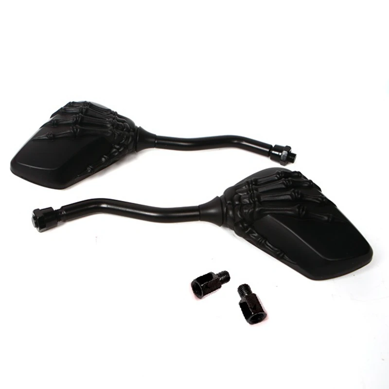 Universal Motorcycle Scooter Back Side Mirror Modification Skull Craw Shadow Rear View Mirrors Pair 8mm 10mm