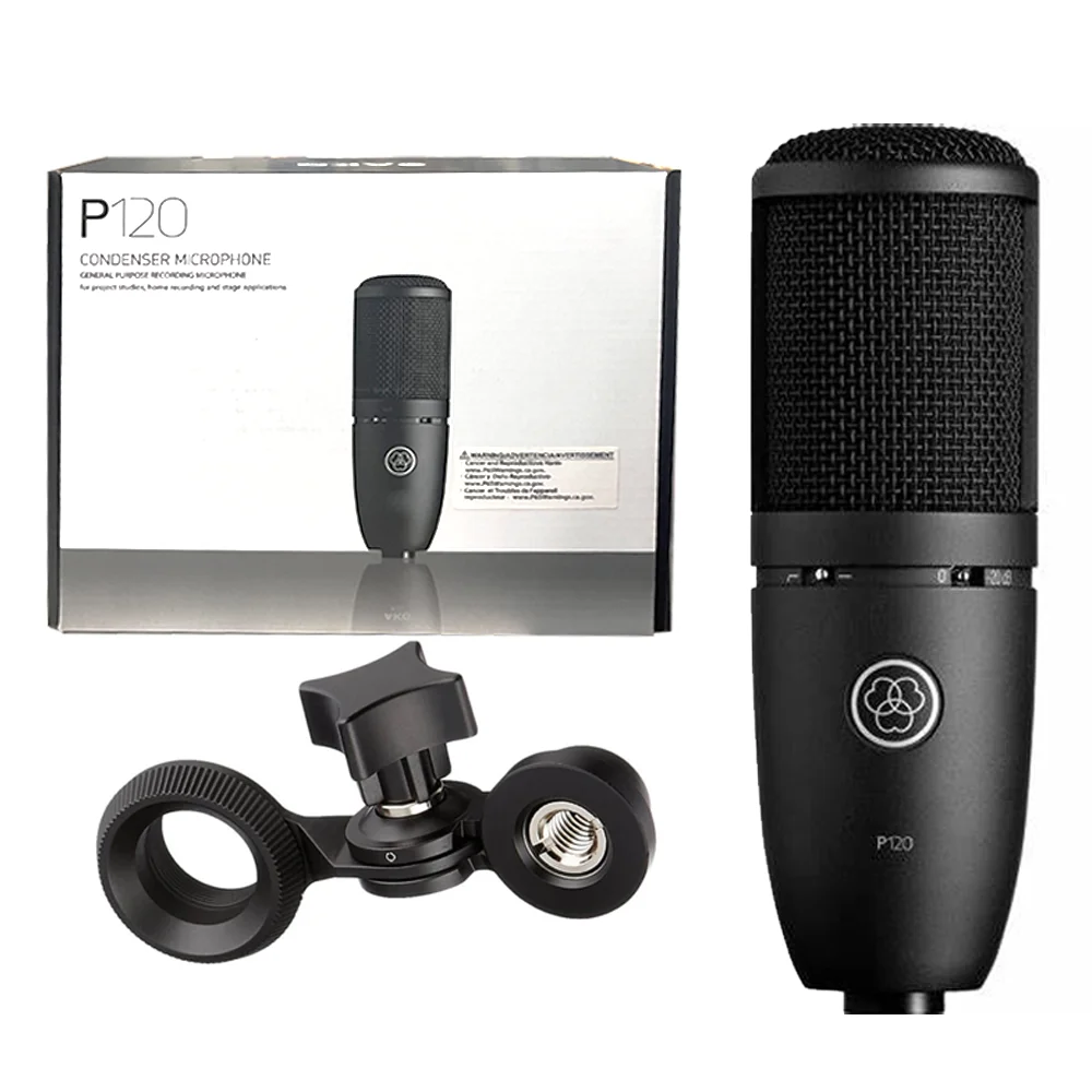 P120 Professional Wired Condenser Microphone, for Vocal Recording Studio Streaming Media Home Studio Live Voice Broadcasting