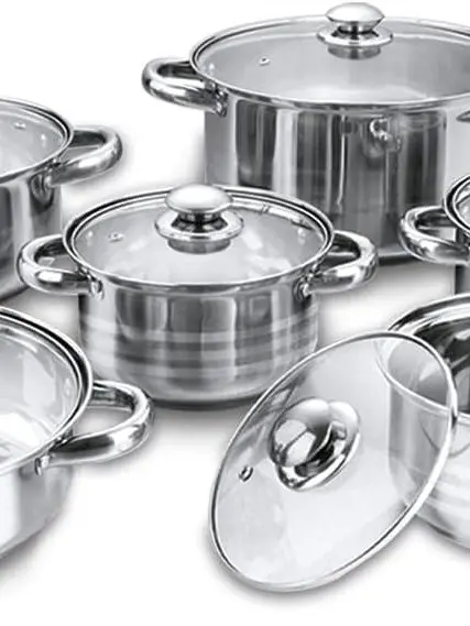 

Kunst & Küche Constance Series 12 PCS Stainless Steel Pot Cookware Set Kitchen