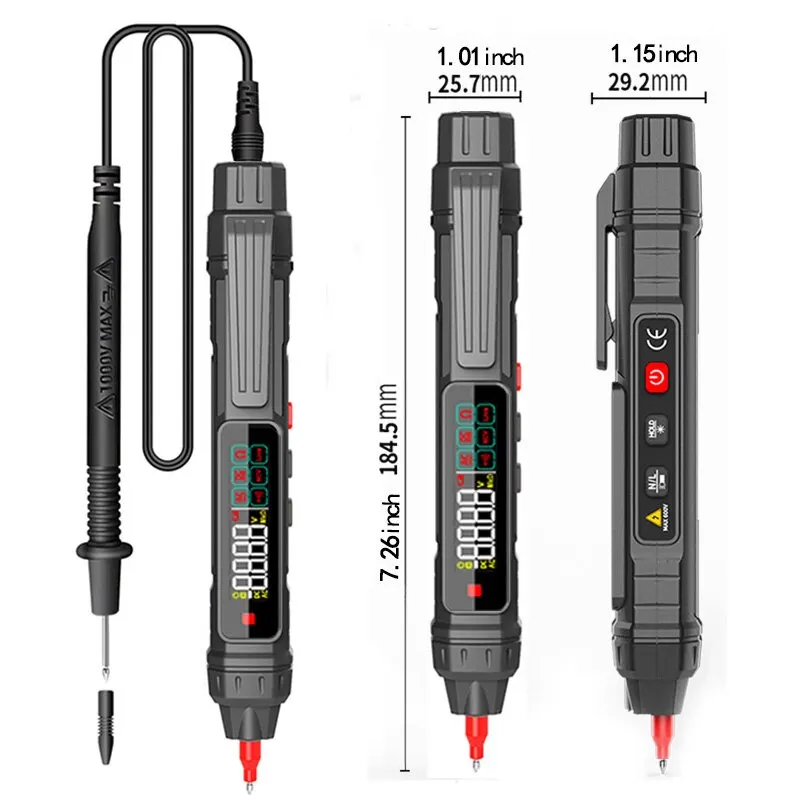 Digital multimeter Smart Digital Multimeter 4000 Counts Non Contact High Precision Voltage Detector Pen Auto Range Capacitance OHm NCV Tester