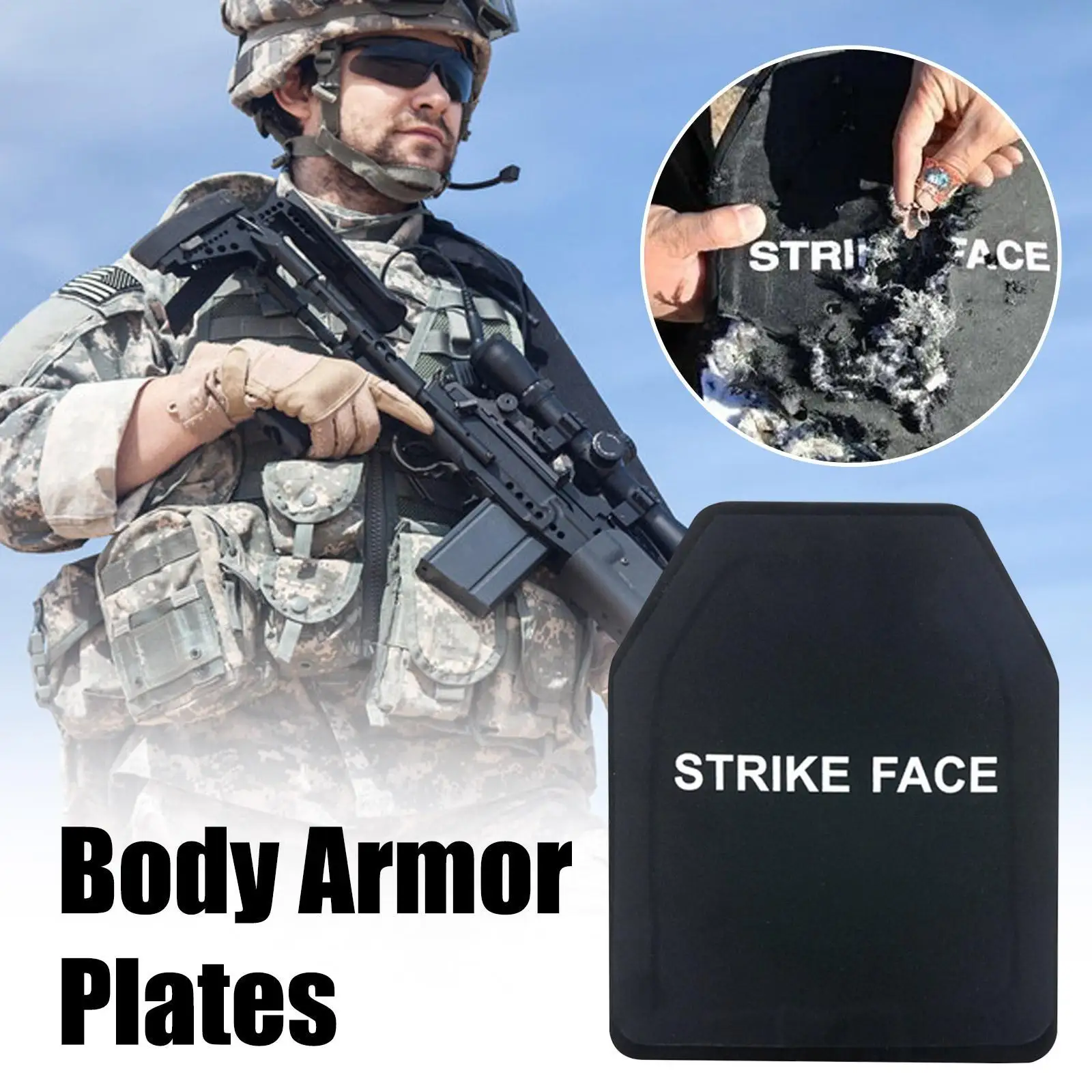 

1pc 10*12Inch PE Bullet Proof Plates Anti-stab Anti-cut Level 3 4 5 Military Tactical Bulletproof Vest