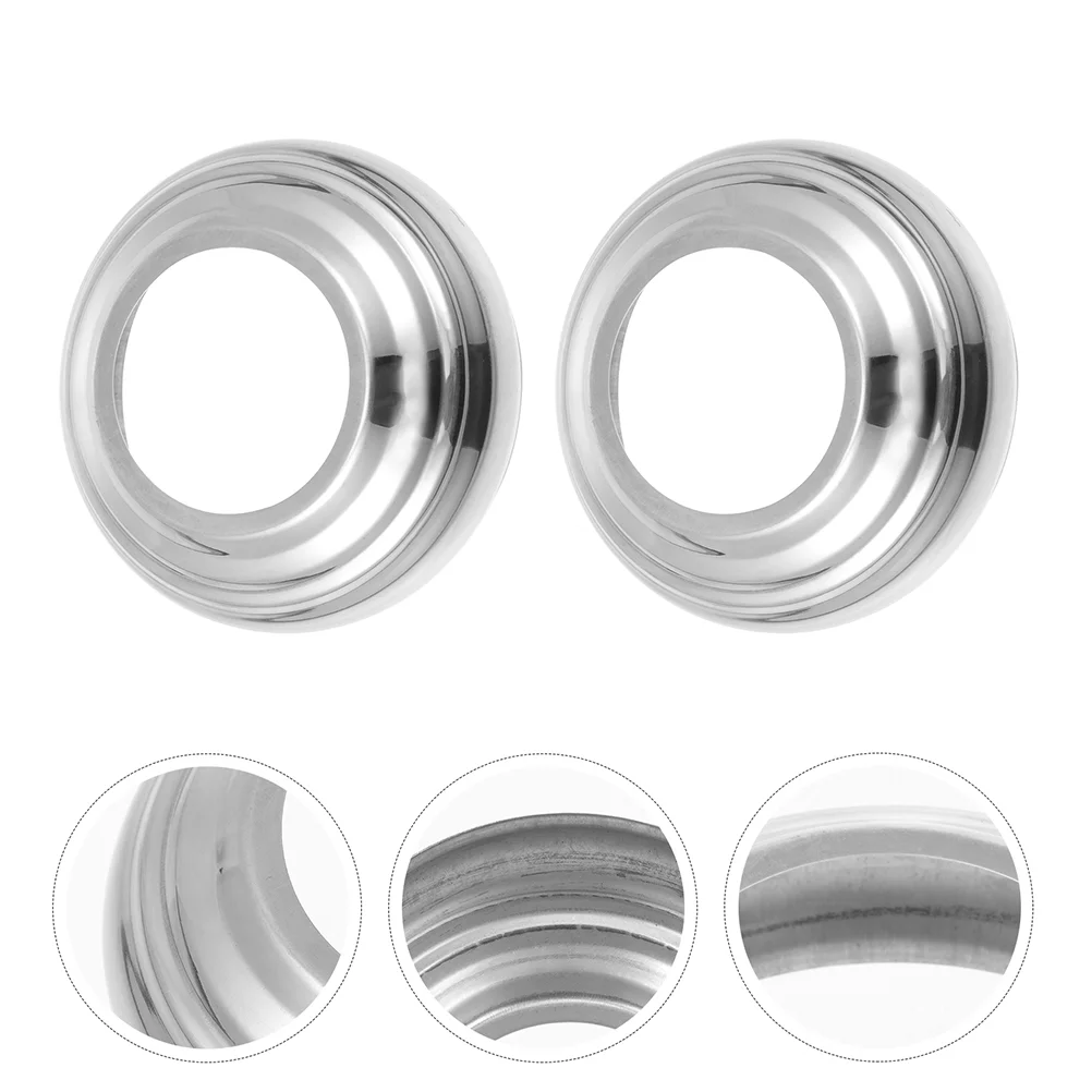 

2 Pcs Stainless Steel Ball Base Flag Pole Holder for outside House Mirror Globe Stand Outdoor Gazing