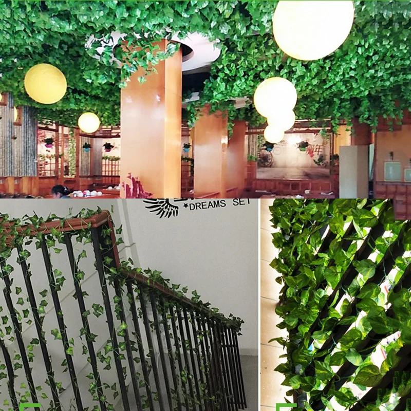 36/24/12pcs Ivy green Fake Leaves Garland Plant Vine Foliage Home