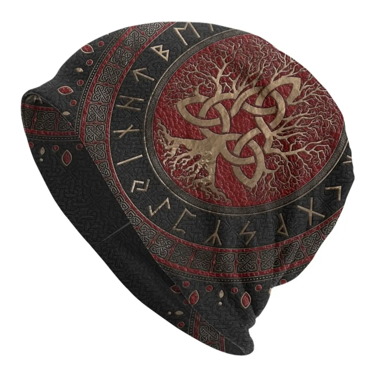 

Yggdrasil Viking Skullies Beanies Hats Tree Of Life With Triquetra Vintage Unisex Street Cap Warm Dual-use Bonnet Hats