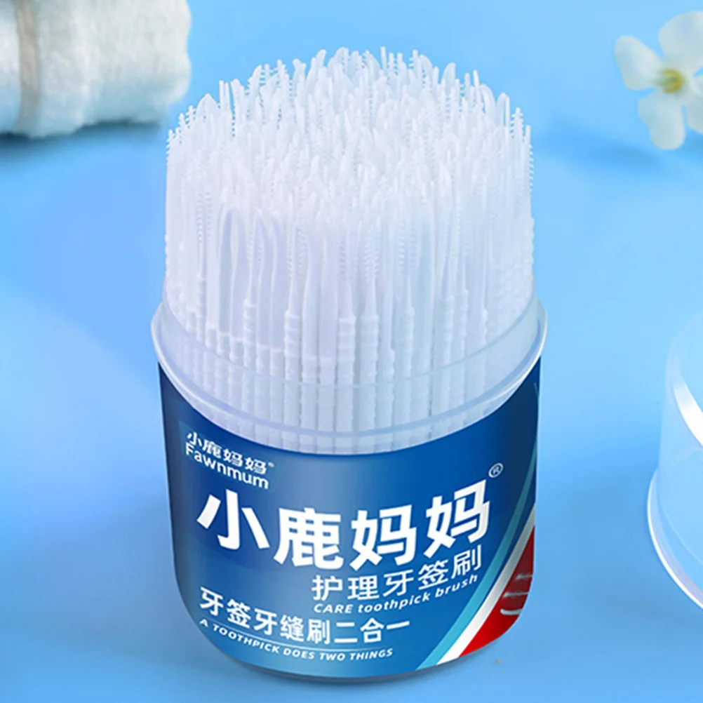 

300Pcs Toothpick Brush 2-in-1 Interdental Brush Disposable Cleaning Brush
