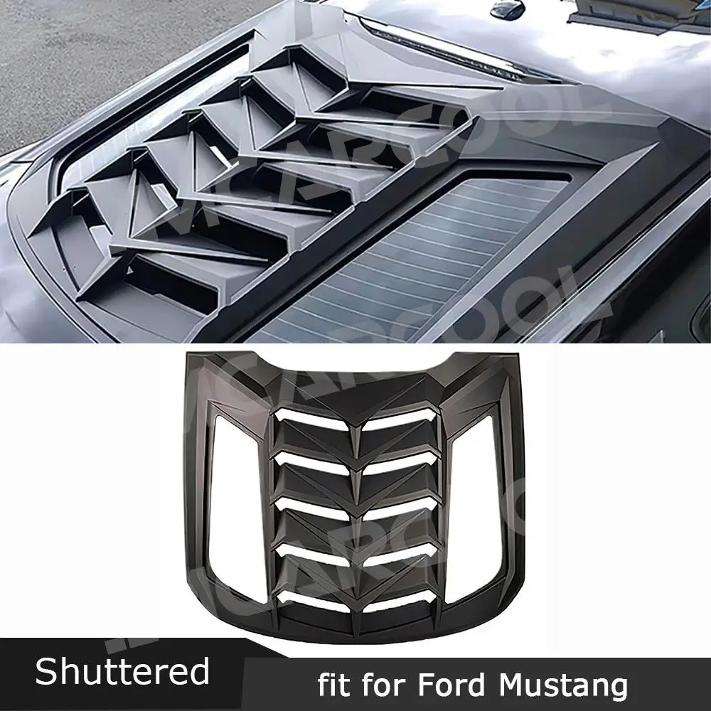 

ABS Carbon Look Car Rear Window Louver for Ford Mustang 2015-2022 Auto Air Outlet Shutter Grill Car Frame Cover Case Car Styling