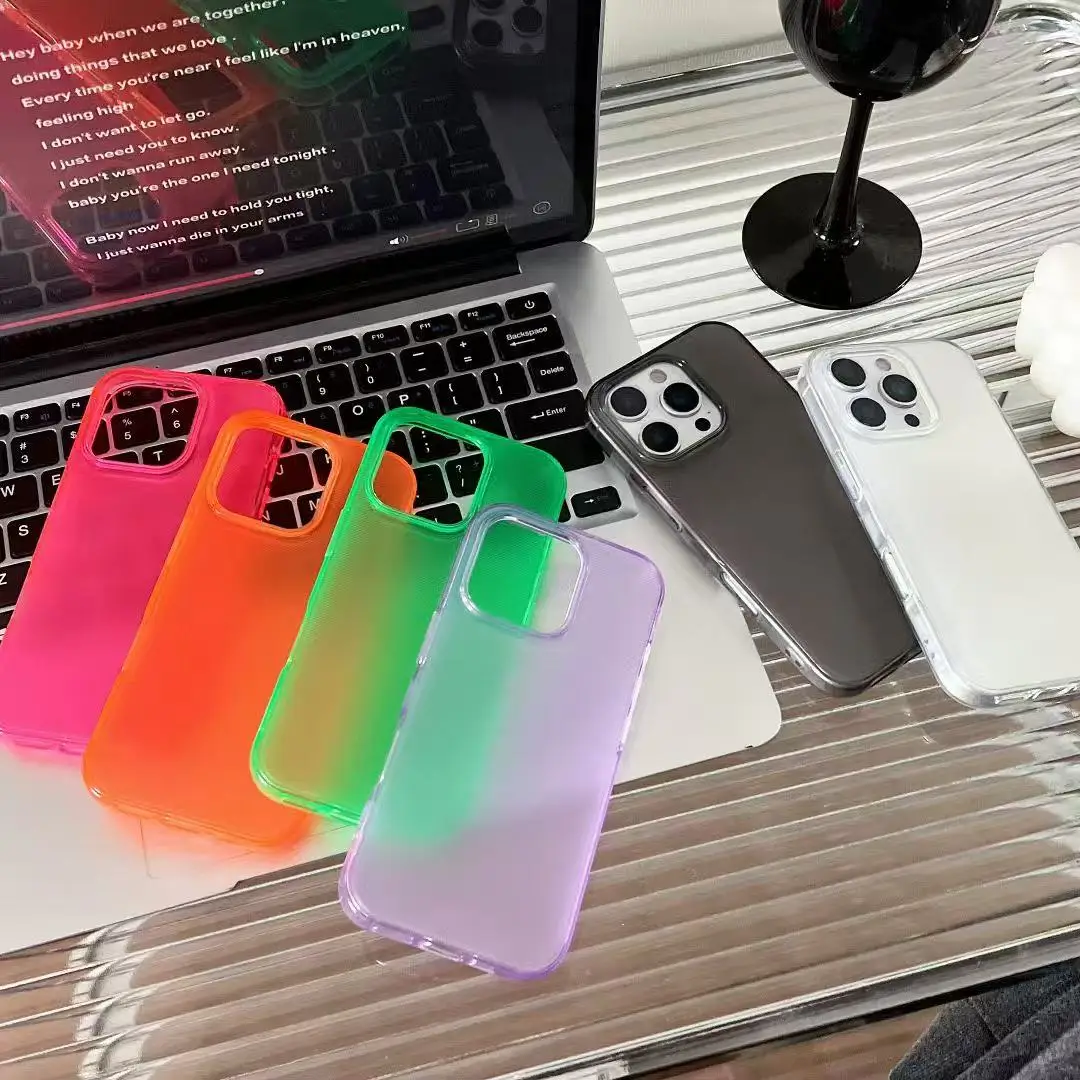 Ultra Thin Slim Hard Matte Clear Candy Phone Case - Transparent Antishock Back Cover