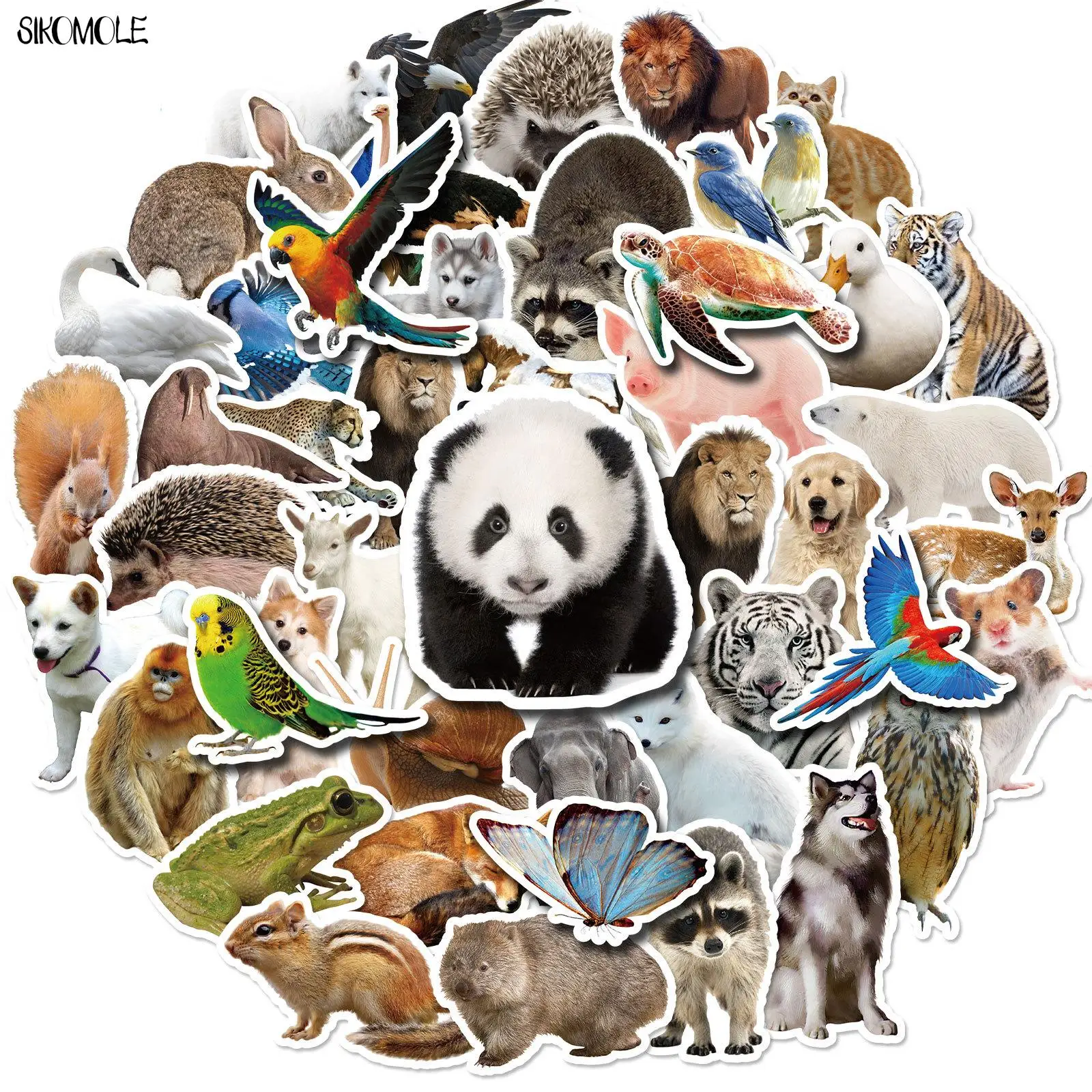 Cartoon Zoo Wild Animals Stickers 10/30/50PCS Kawaii Dog Penguin DIY Kids Toy Phone Skateboard Laptop Decals Graffiti Sticker F5 cartoon stickers animal stickers kawaii stickers cartoon animal stickers