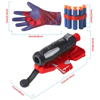 AIUAZA Spider Gloves Web Shooter Toy For Kids - 15 Darts, Plastic Cosplay Launcher Glove, Hero Movie Launcher, Wrist Toy Set, 6