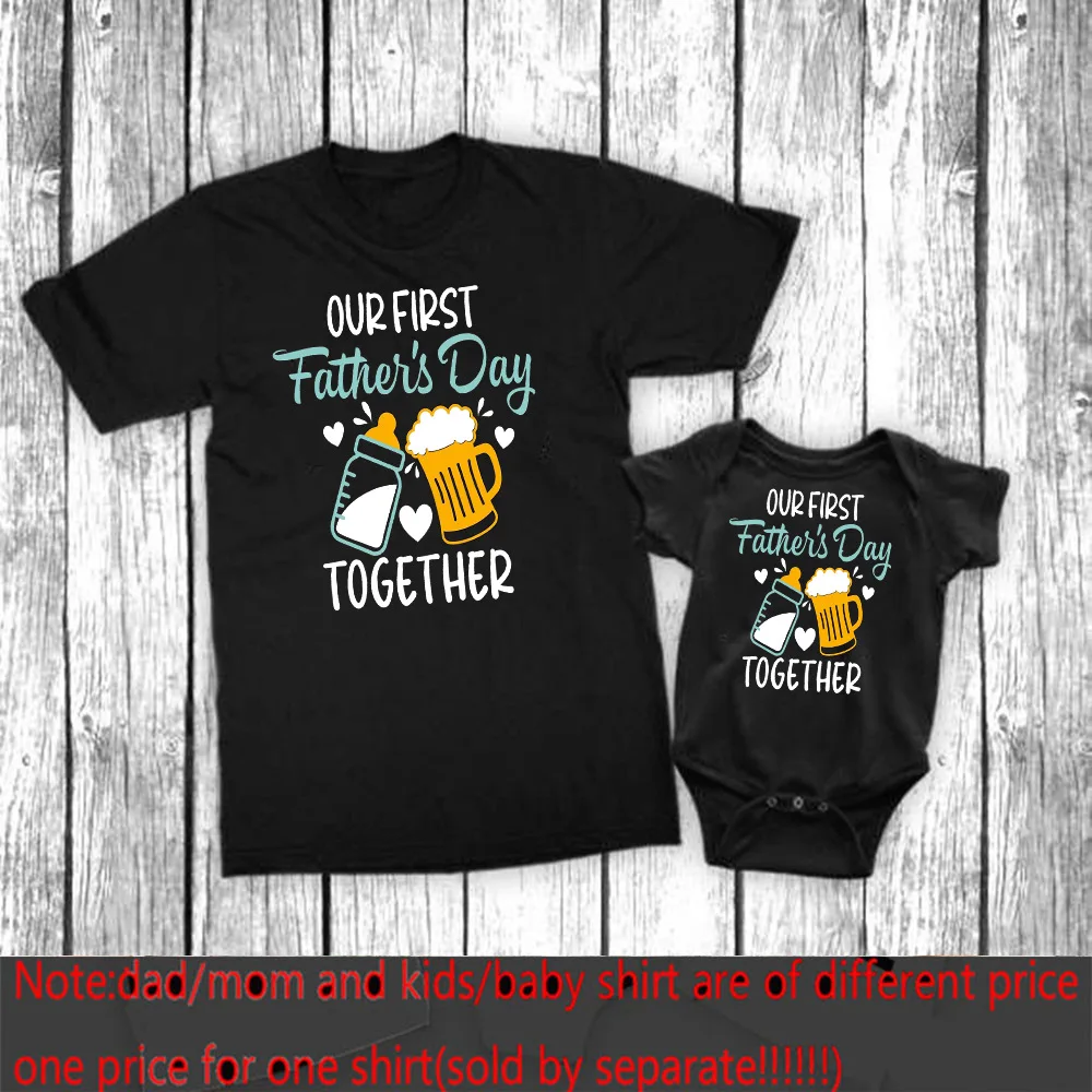 Our First Father's Day Daddy Baby Family Matching Clothes Tops Dad Boys Girls Holiday Party Outfit Papa T-shirt Baby Bodysuits 4