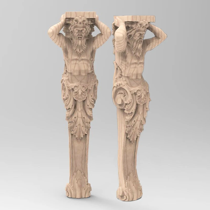 Decor Leg Column Set STL 3d Model Man and Woman Statue Art Gthic for CNC Router Engraver Carving Machine Relief Artcam Aspire