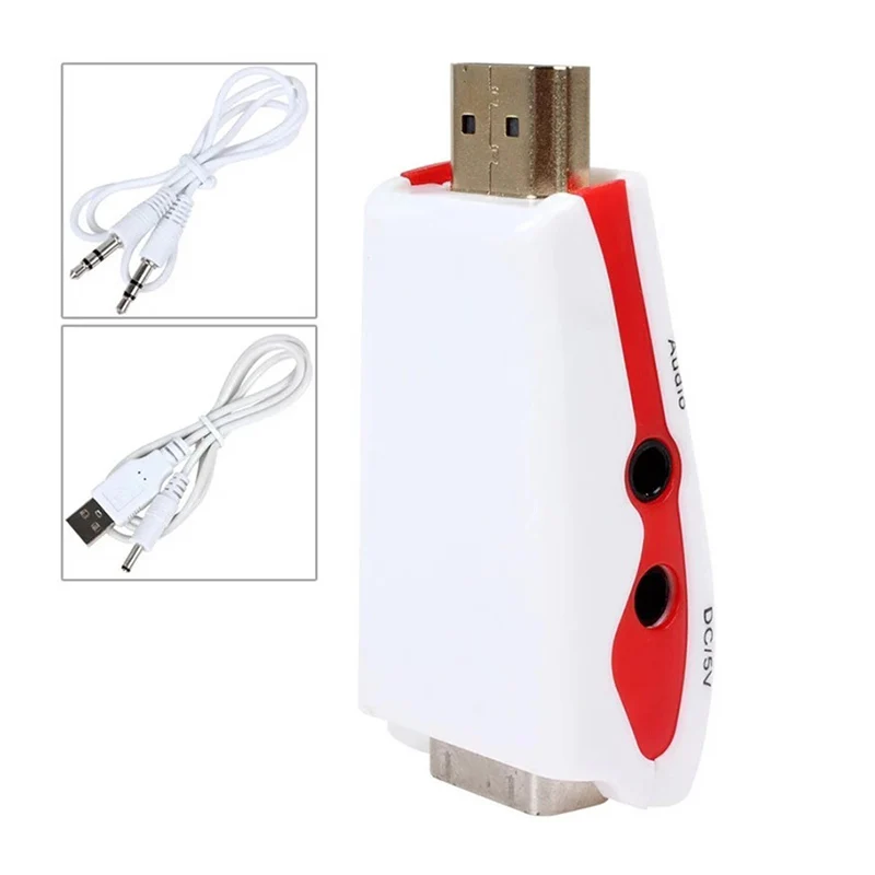 HDMI to VGA Male to Female Converter Set Top Box Game Player Laptop Input HDTV Monitor Projector Output Video Adapter