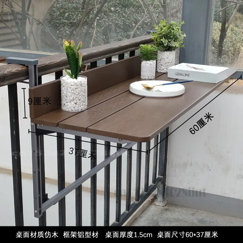 

Balcony railing hanging table Folding convenient hanging computer table home bar counter Creative lifting folding desk