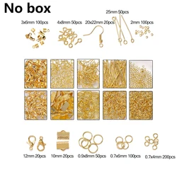 Jewelry Crafting Essentials Kit: Lobster Clasps, Jump Rings, and Earring Hooks (Gold NO box)