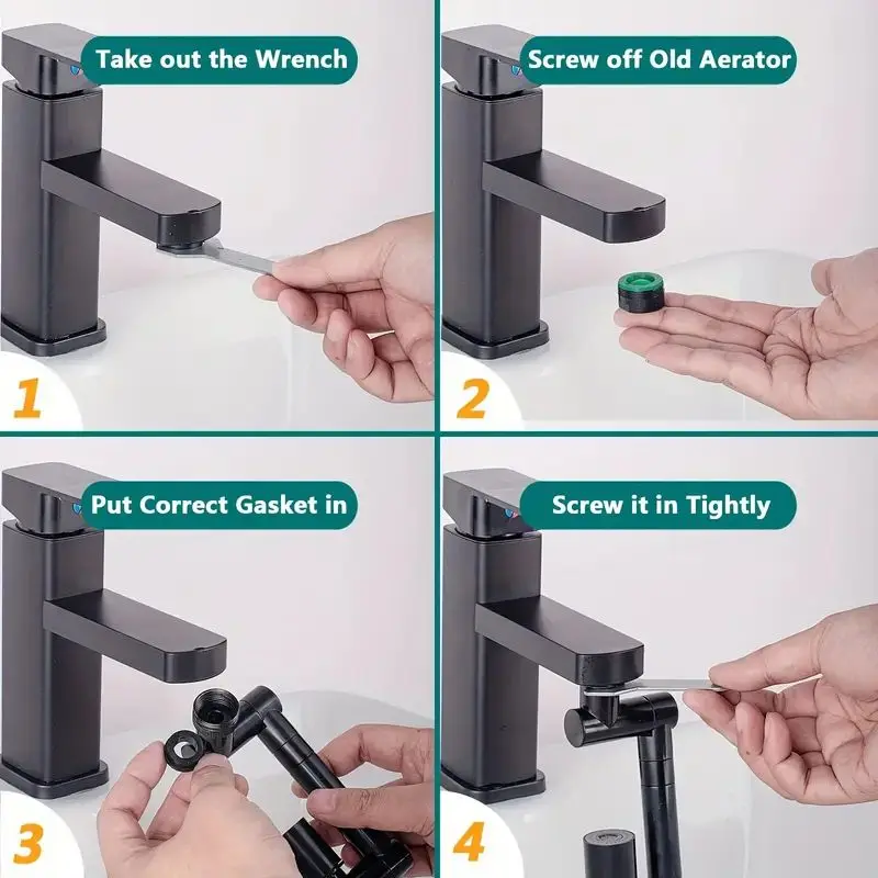 Faucet Extender Rotating Universal For Bathroom Sink